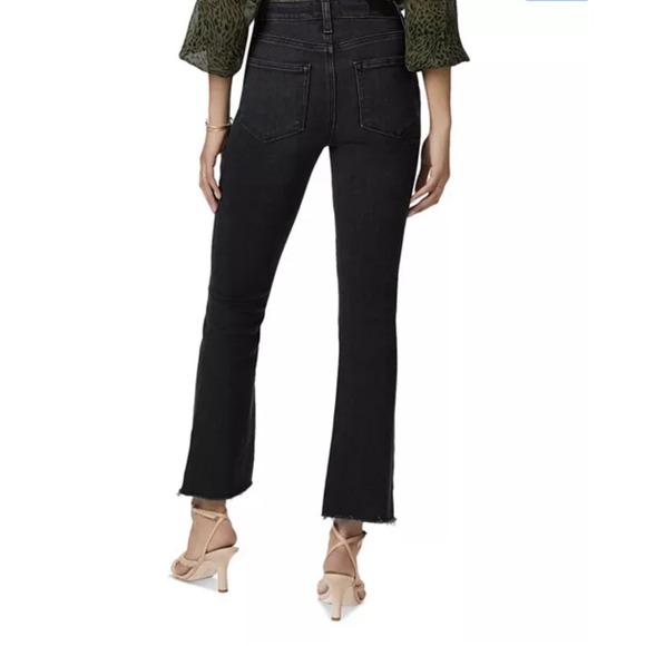 Paige Jeans Womens 31 Petite Black Claudine High Rise Ankle Flare Raw Hem New - Picture 12 of 14